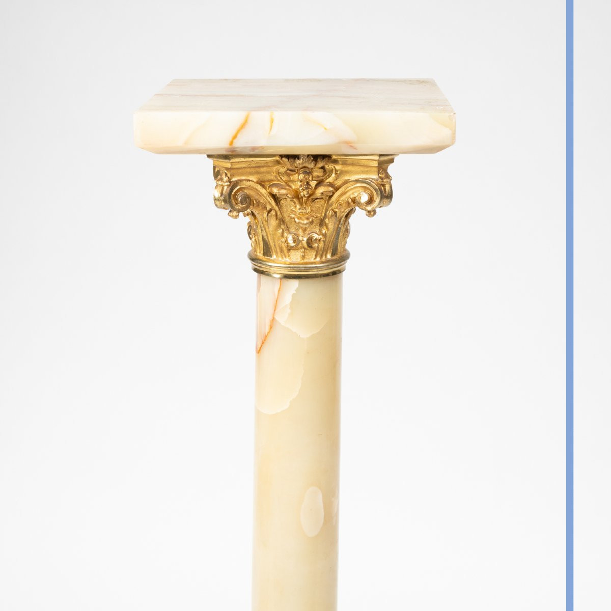 Sellette en onyx et bronze doré aux putti, XIXe-photo-4