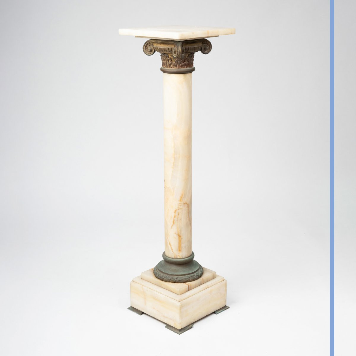 Sellette en onyx et bronze doré, XXe-photo-2