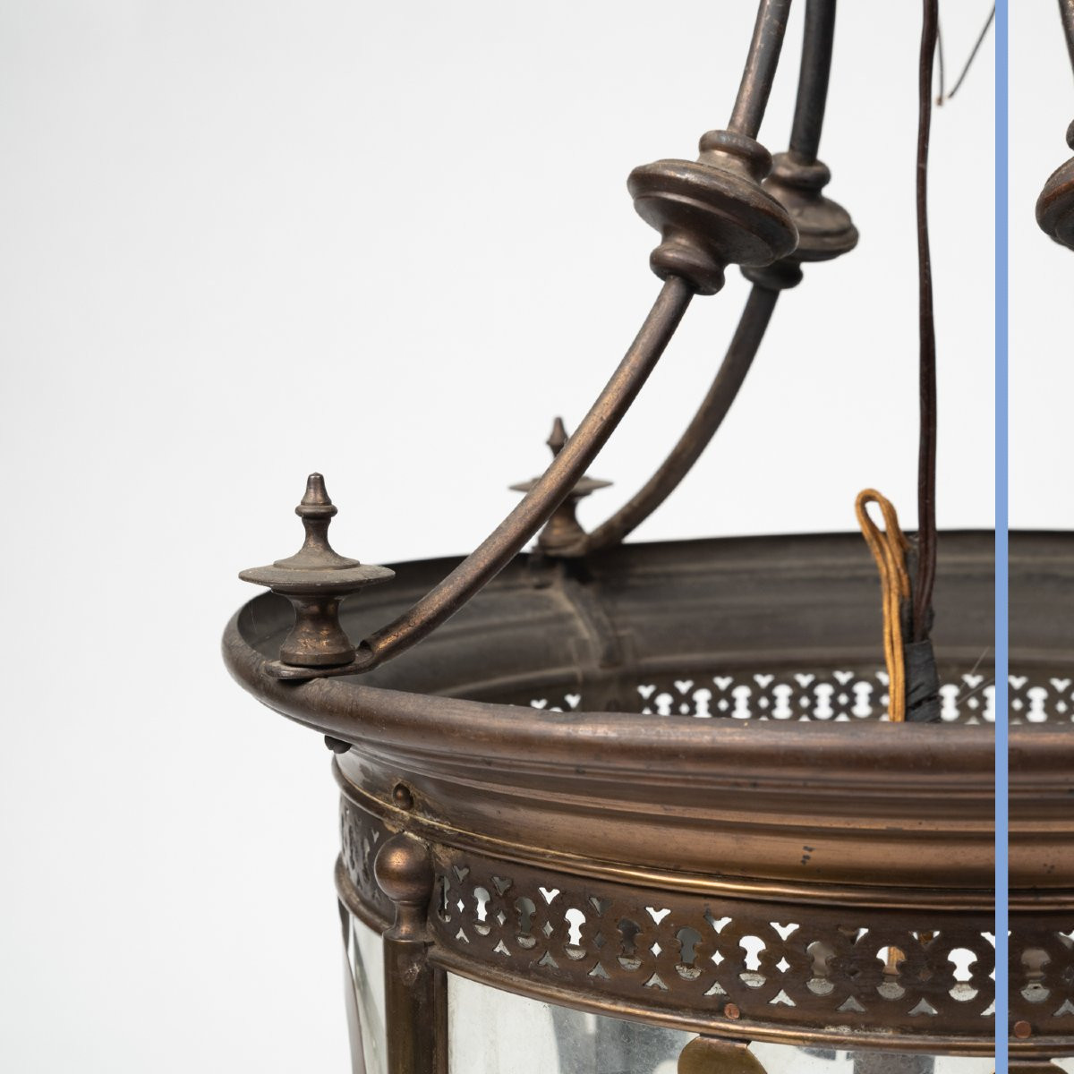 Brass And Glass Vestibule Lantern, Late 19th Century-photo-1