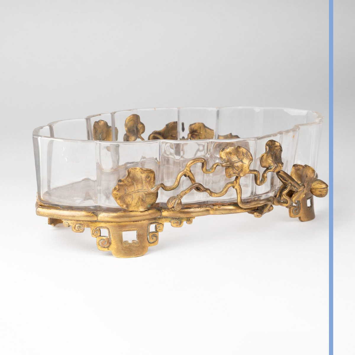 Edouard Enot (19th-20th Century), Glass Jardinière With Bronze Mount, 19th Century-photo-2