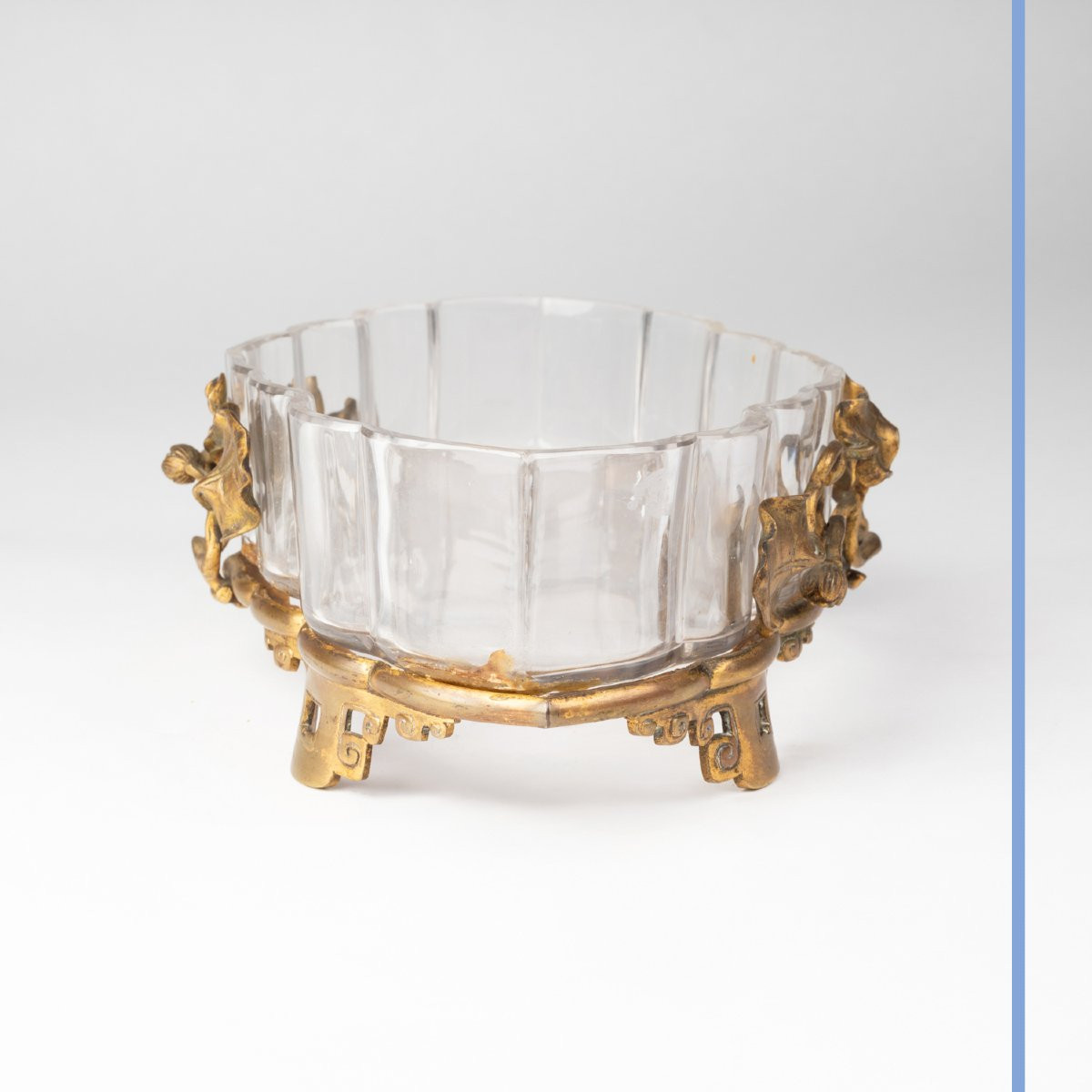 Edouard Enot (19th-20th Century), Glass Jardinière With Bronze Mount, 19th Century-photo-3