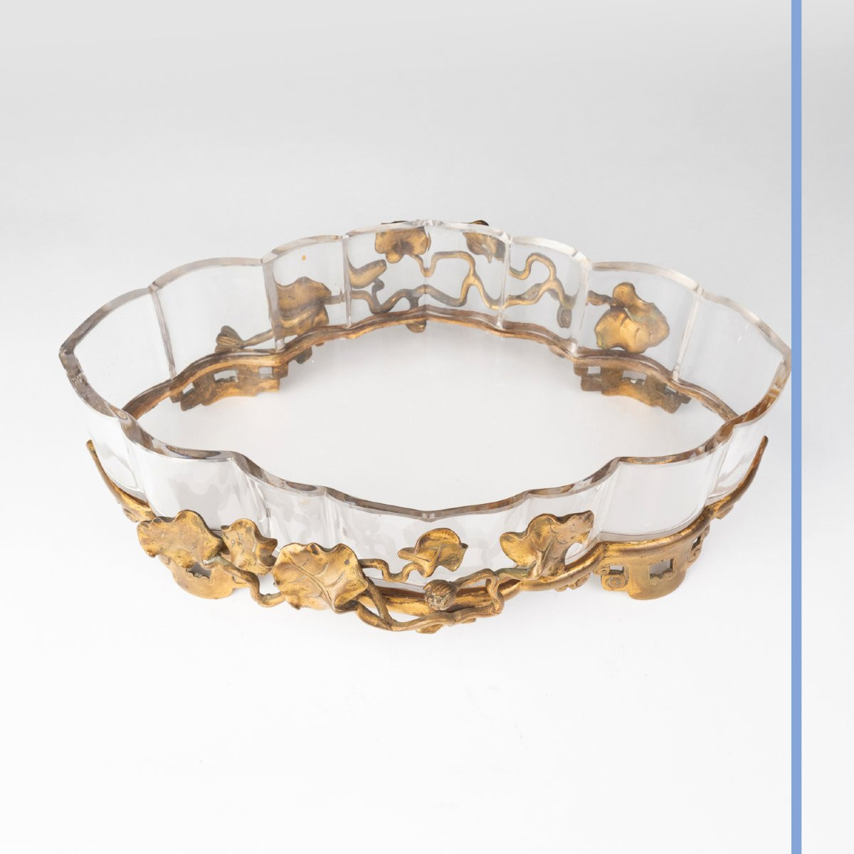 Edouard Enot (19th-20th Century), Glass Jardinière With Bronze Mount, 19th Century-photo-1