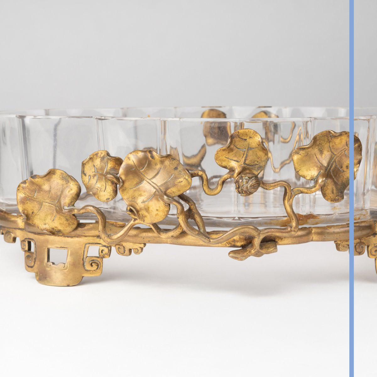 Edouard Enot (19th-20th Century), Glass Jardinière With Bronze Mount, 19th Century-photo-2