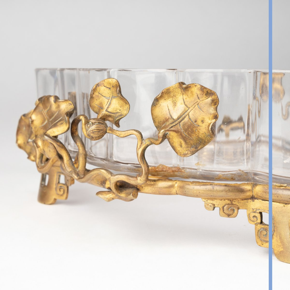 Edouard Enot (19th-20th Century), Glass Jardinière With Bronze Mount, 19th Century-photo-3