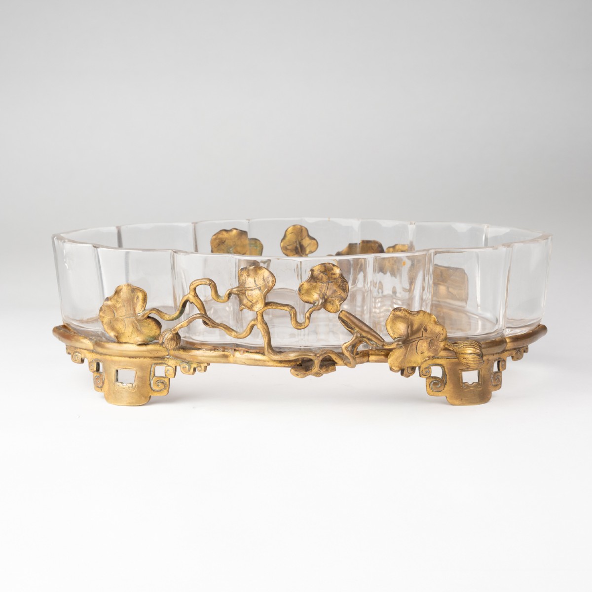 Edouard Enot (19th-20th Century), Glass Jardinière With Bronze Mount, 19th Century