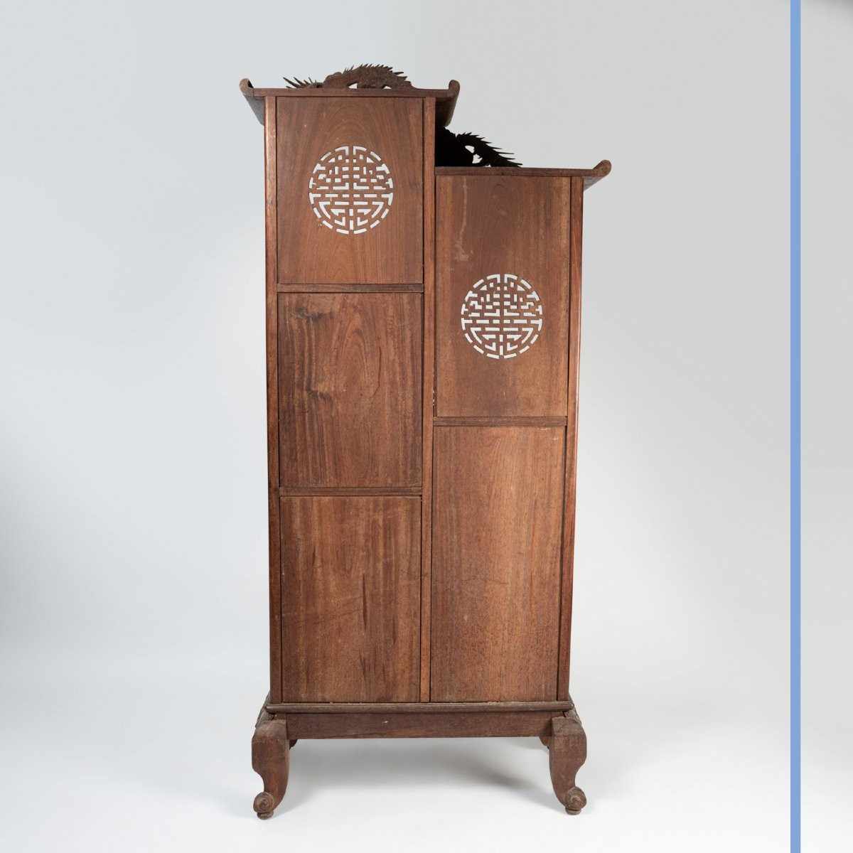 Indochinese Cabinet With A Dragon In Carved Exotic Wood, 20th Century-photo-3