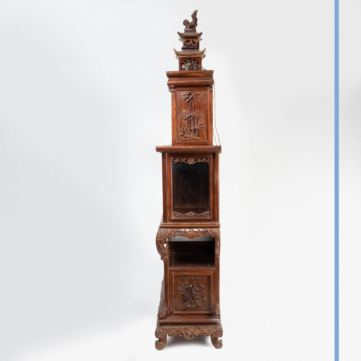 Indochinese Cabinet In Carved Exotic Wood, 20th Century-photo-4