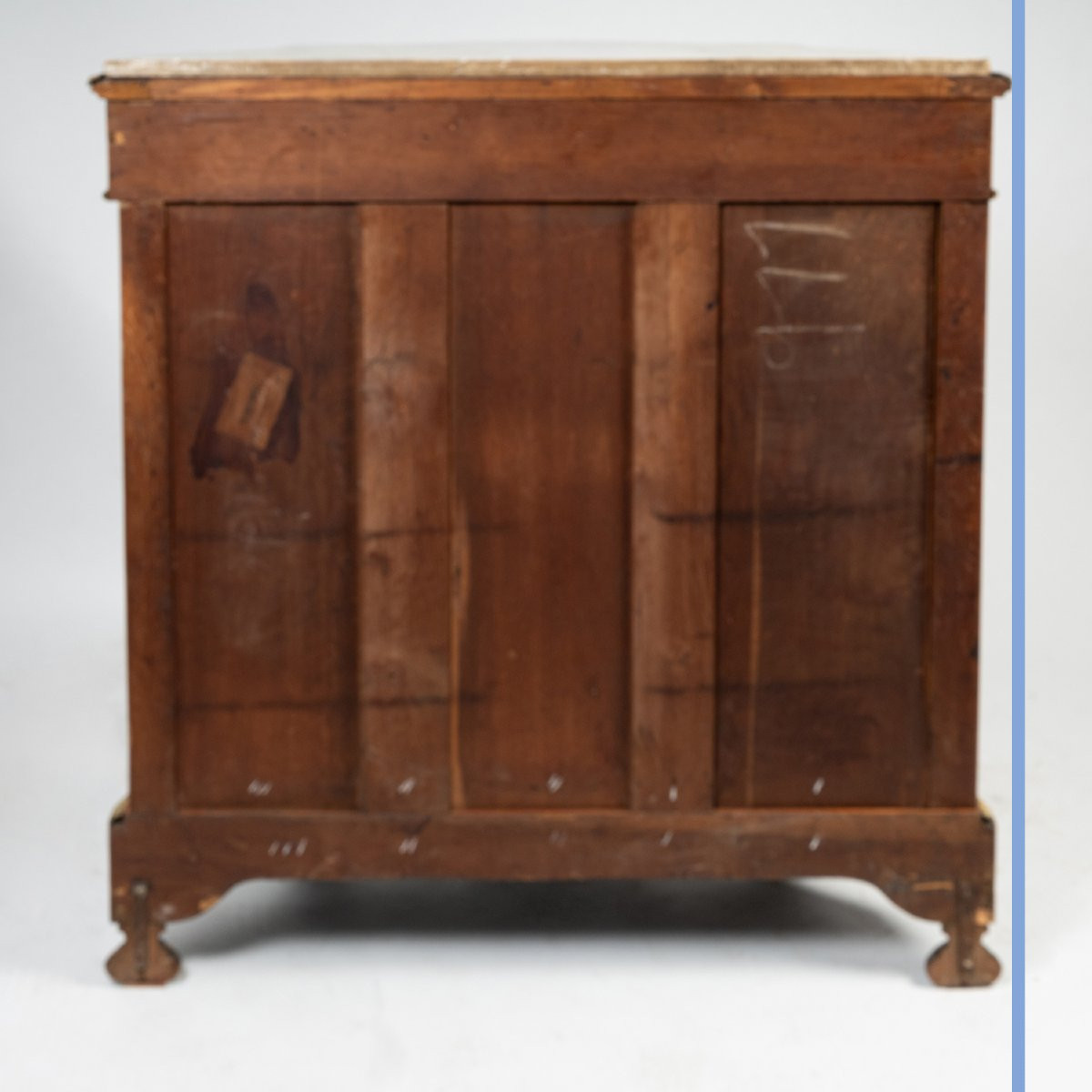 Pair Of Console-height Cabinets In Precious Wood Marquetry, 19th Century-photo-2