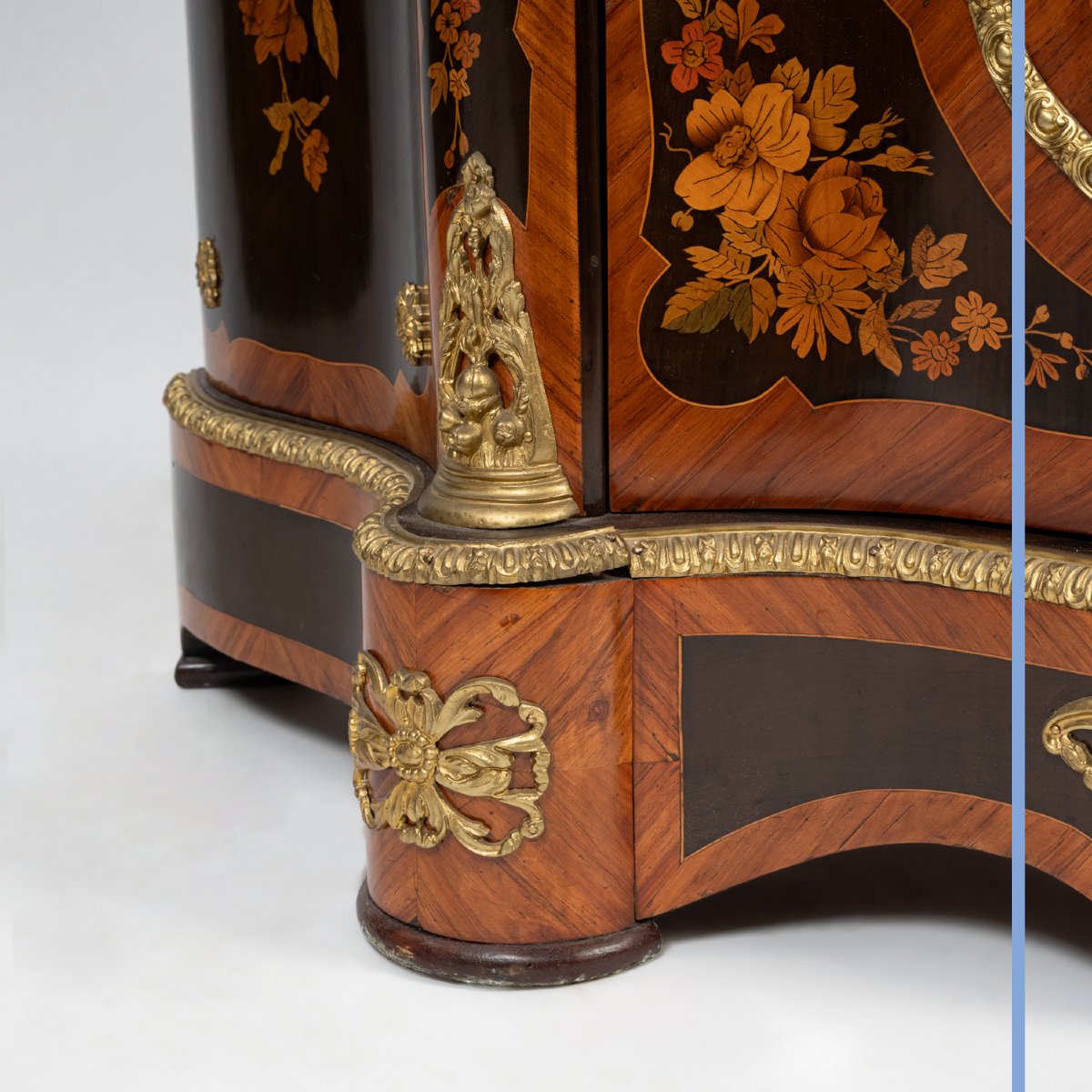 Paire de meubles &agrave; hauteur d'appui en marqueterie de bois pr&eacute;cieux, XIXe-photo-8