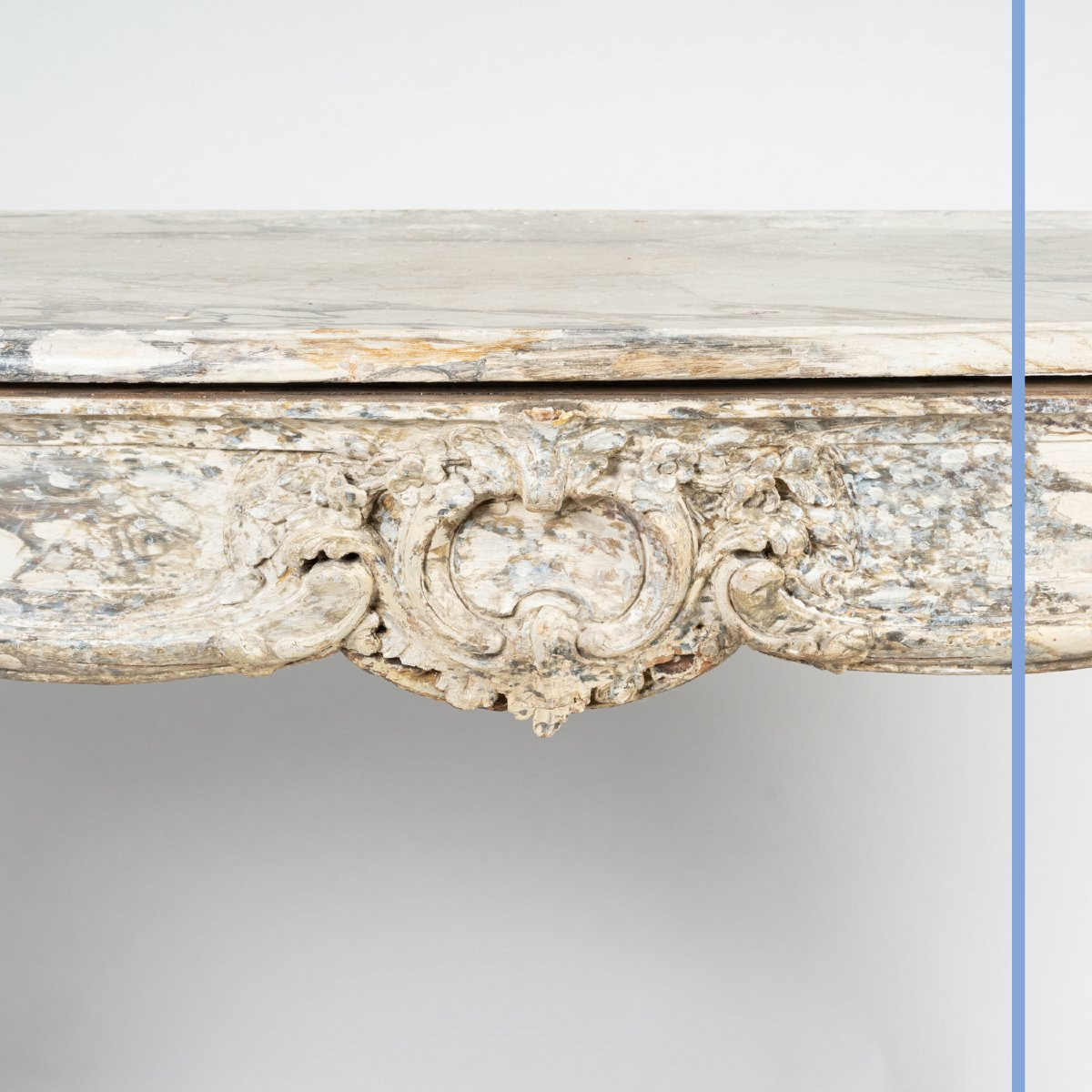 Regency Period Fireplace In Painted Wood With A Trompe l'Oeil Marble Effect, 18th Century-photo-3