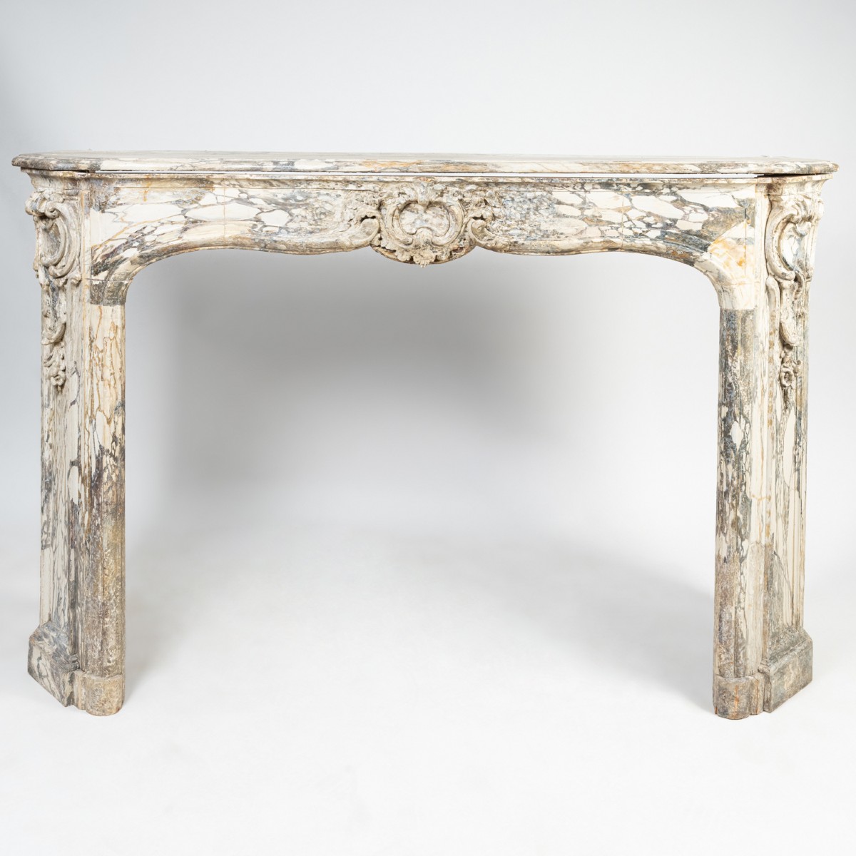 Regency Period Fireplace In Painted Wood With A Trompe l'Oeil Marble Effect, 18th Century