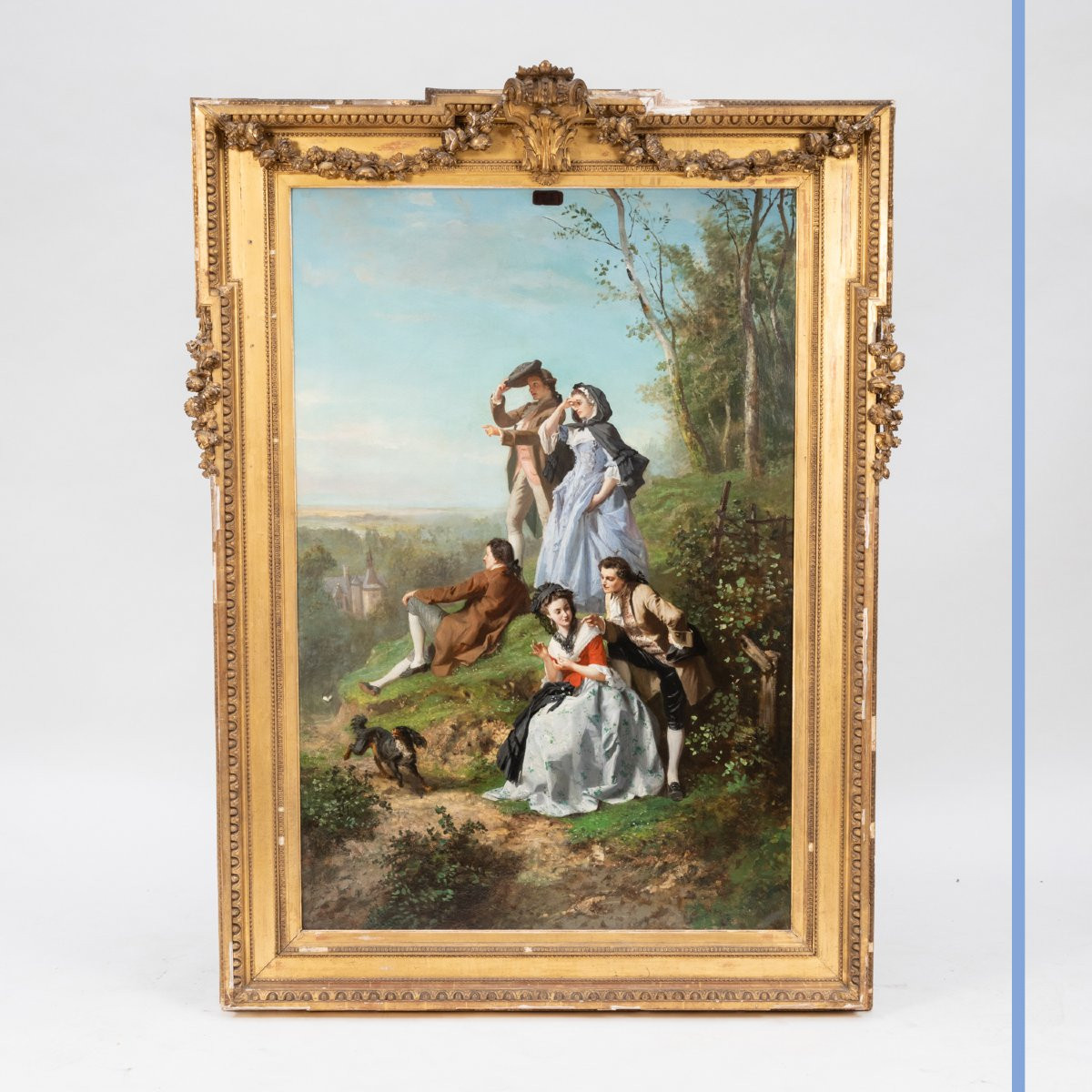 Prudent-louis Leray (1820-1879), Gallant Scenes, Pair Of Oil Paintings On Canvas, 19th Century-photo-2