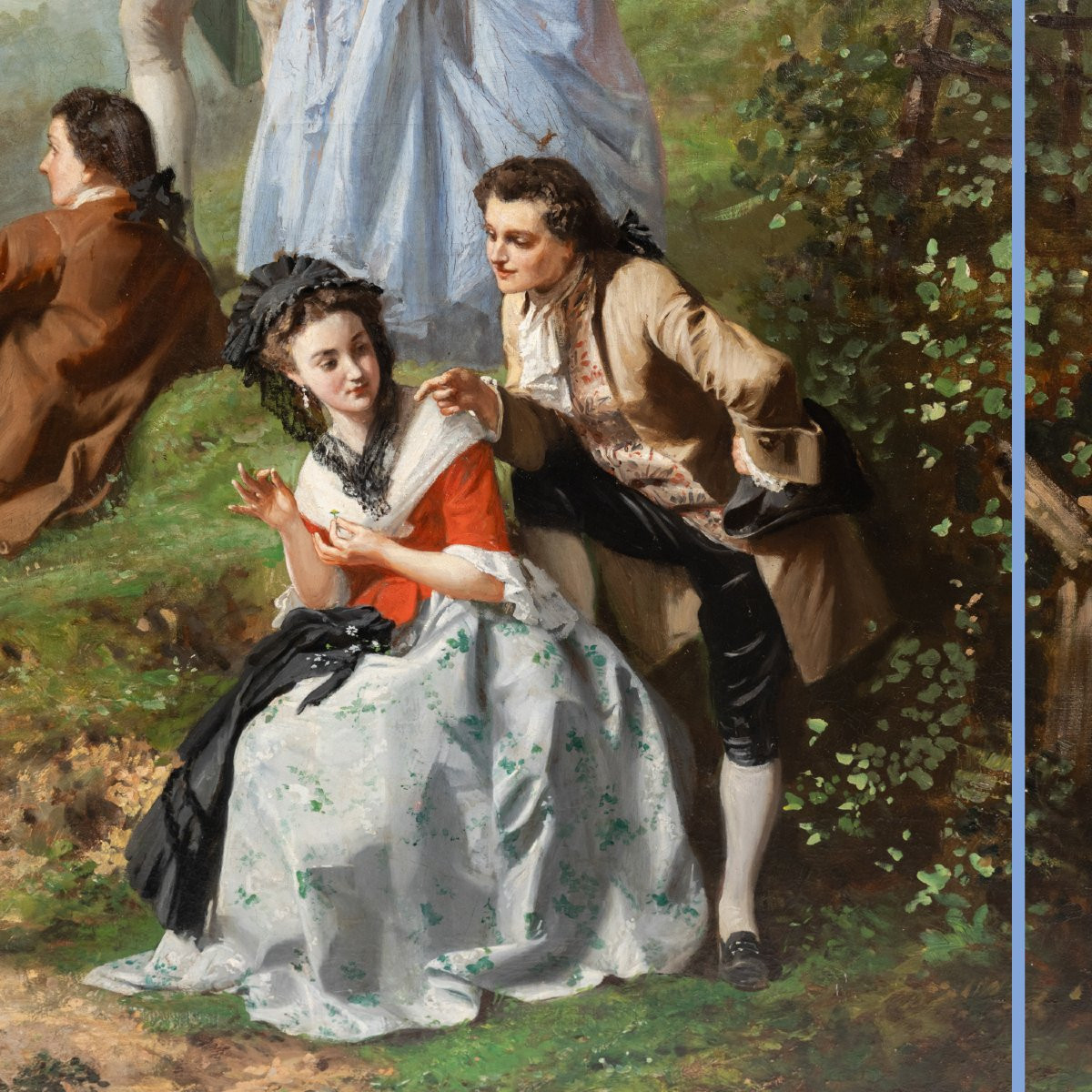 Prudent-louis Leray (1820-1879), Gallant Scenes, Pair Of Oil Paintings On Canvas, 19th Century-photo-1