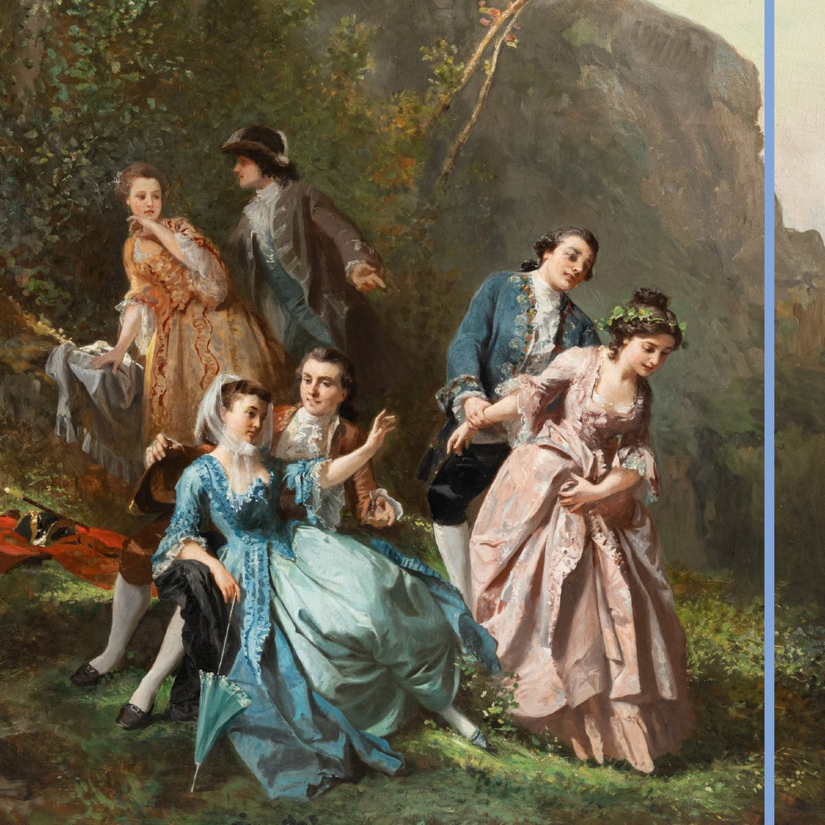 Prudent-louis Leray (1820-1879), Gallant Scenes, Pair Of Oil Paintings On Canvas, 19th Century-photo-5