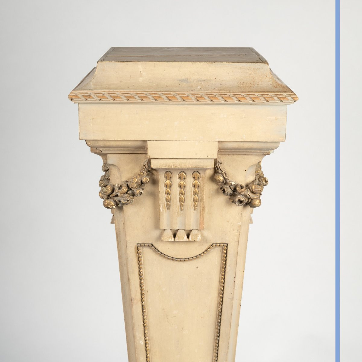 A Louis XVI Style Column In Lacquered And Gilded Wood, Late 19th Century-photo-3