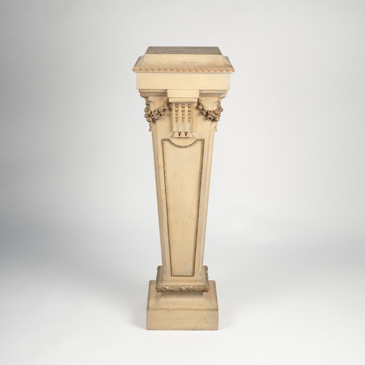 A Louis XVI Style Column In Lacquered And Gilded Wood, Late 19th Century