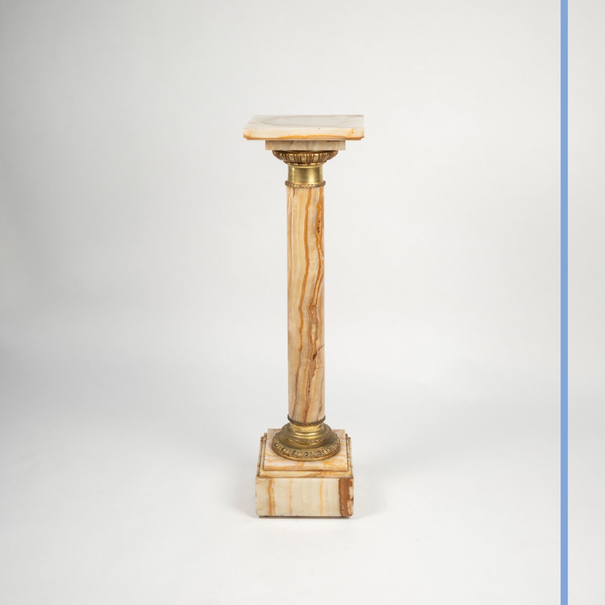 Sellette en onyx et bronze doré, XIXe-photo-3