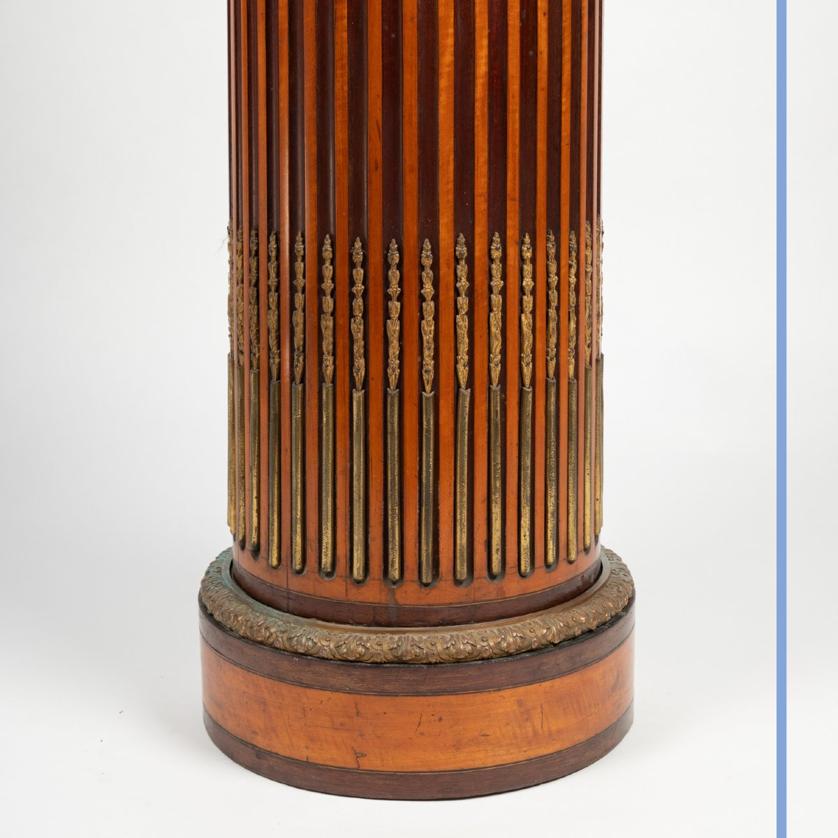 Colonne cannelée en bois orné de bronze doré, XIXe-photo-3