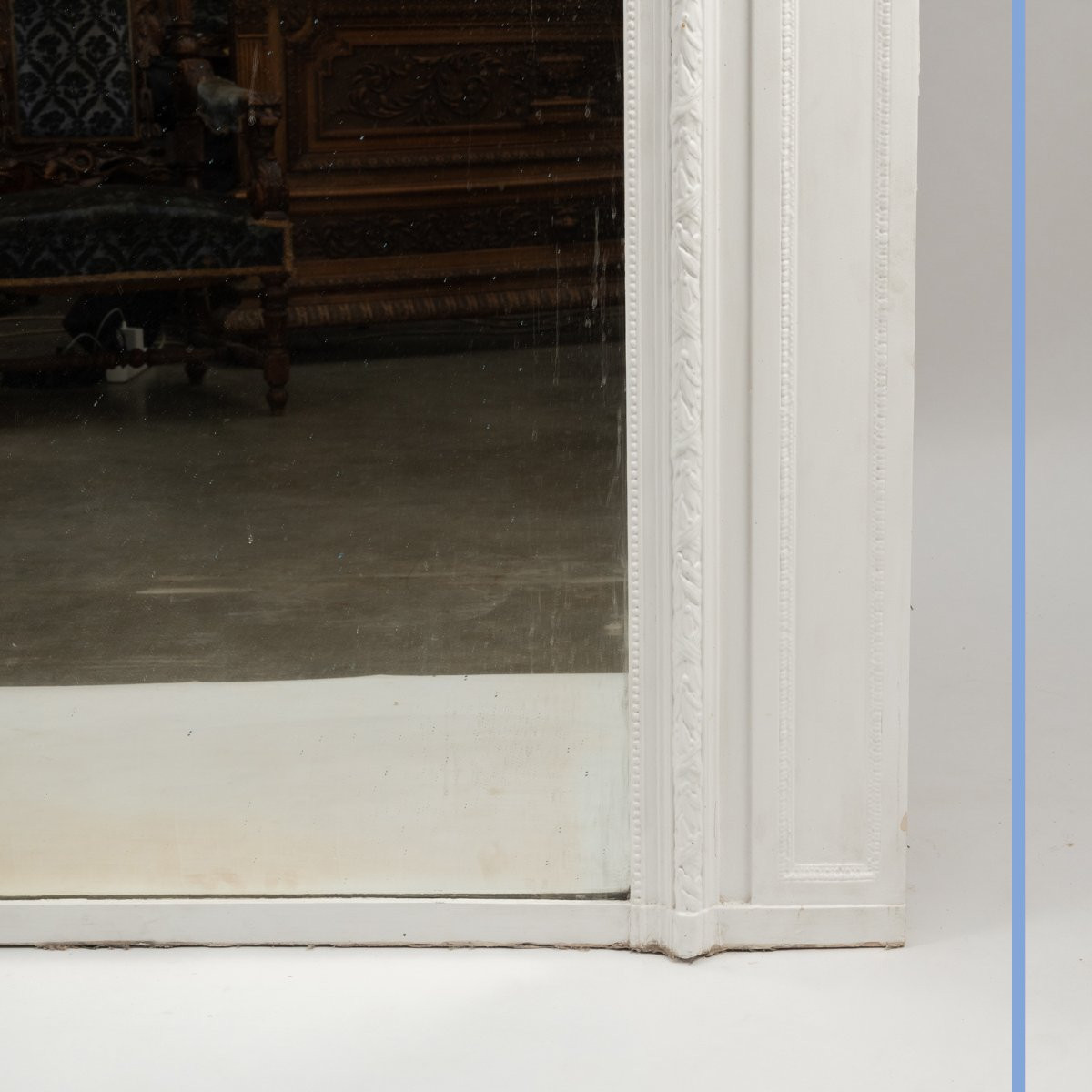 Trumeau de style Louis XVI en bois laqué blanc, XIXe-photo-2