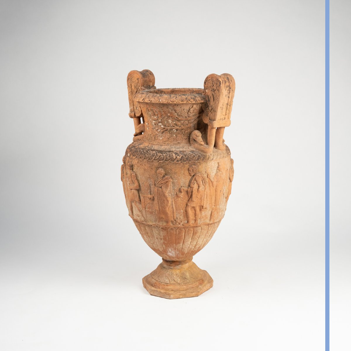 Vase à l'antique en terre cuite, XIXe-photo-4