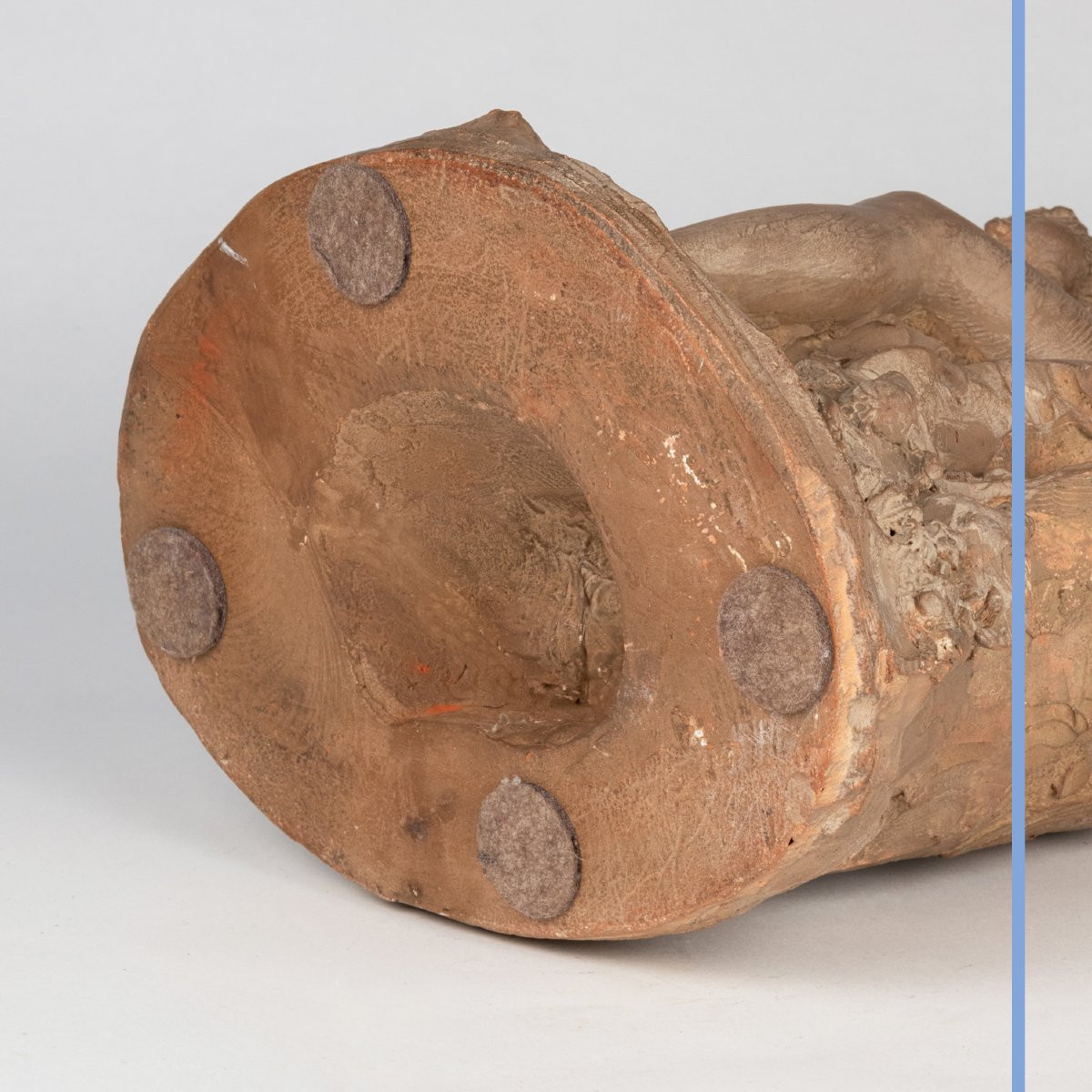 Sculpture en terre cuite "Vénus et Cupidon" monogrammé FC, XIXe-photo-4