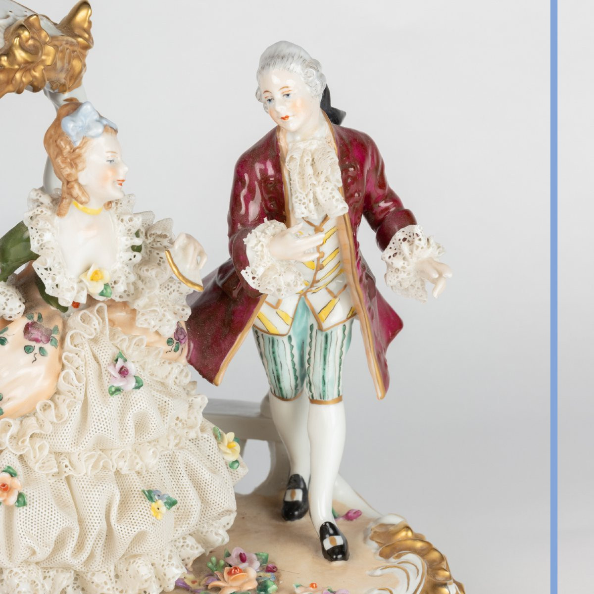 Groupe en porcelaine allemande "La calèche", XIXe-photo-5