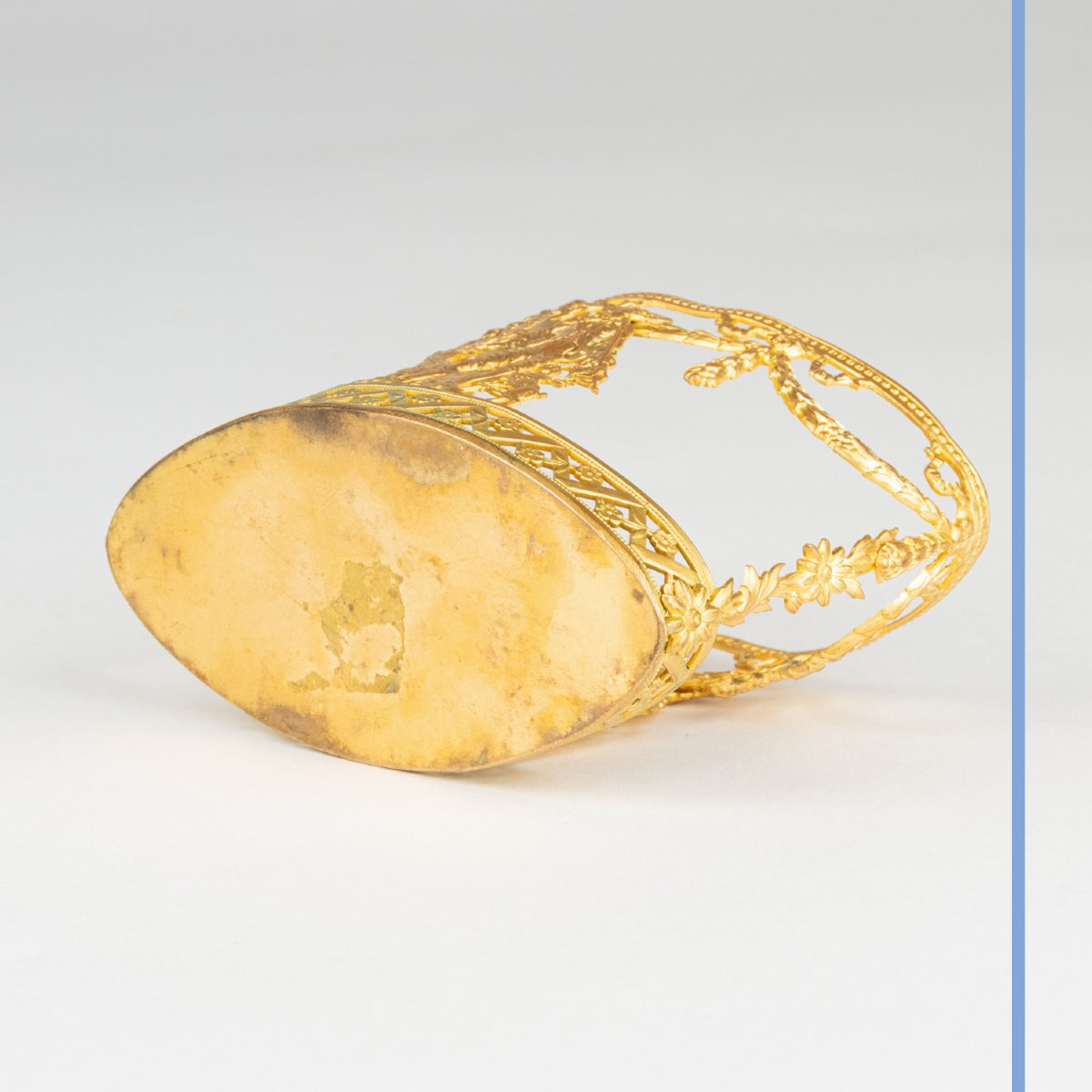 Support à deux flacons en cristal taillé et laiton doré, XIXe-photo-3