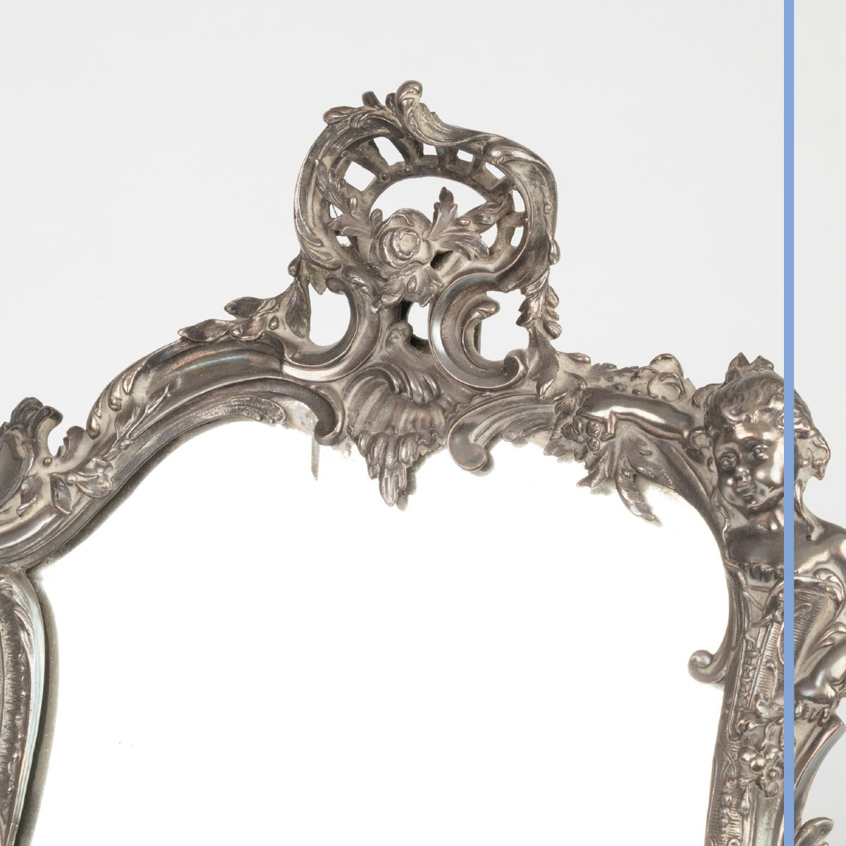 Louis XV-style Silvered Bronze Table Mirror, 19th-photo-2