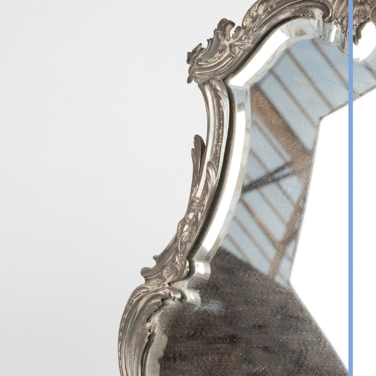 Louis XV-style Silvered Bronze Table Mirror, 19th-photo-3