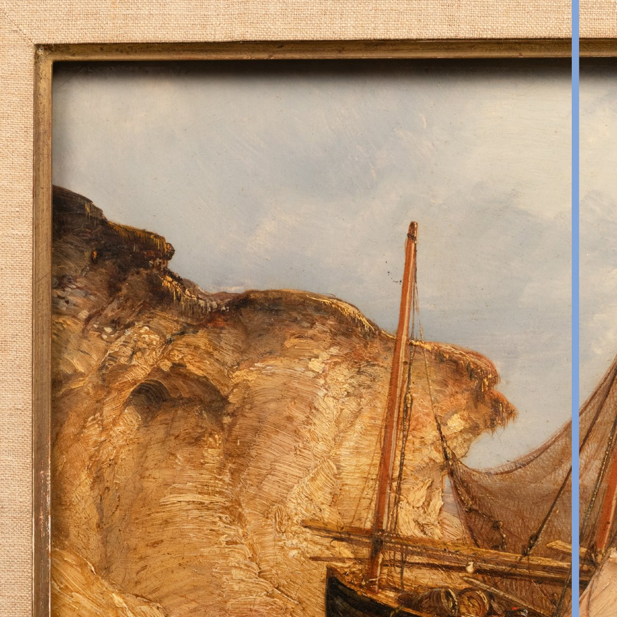 Antoine Léon Morel-Fatio (1810-1871), Huile sur panneau "Marine", XIXe-photo-3