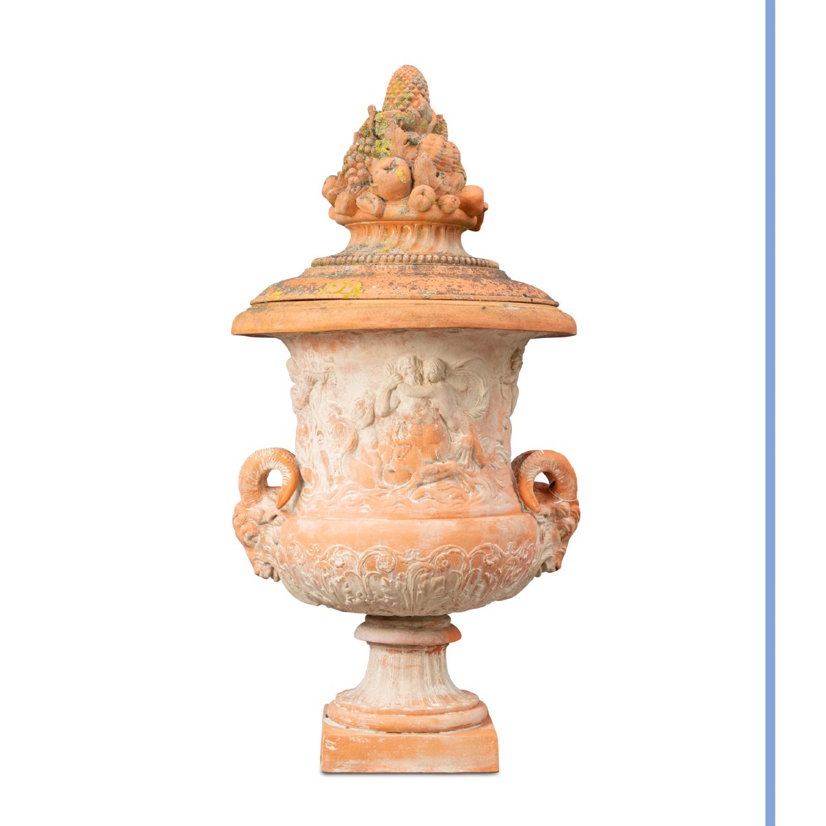 Pair Of Large Ornamental Terra Cotta Medicis Vases, Late 19th-photo-2
