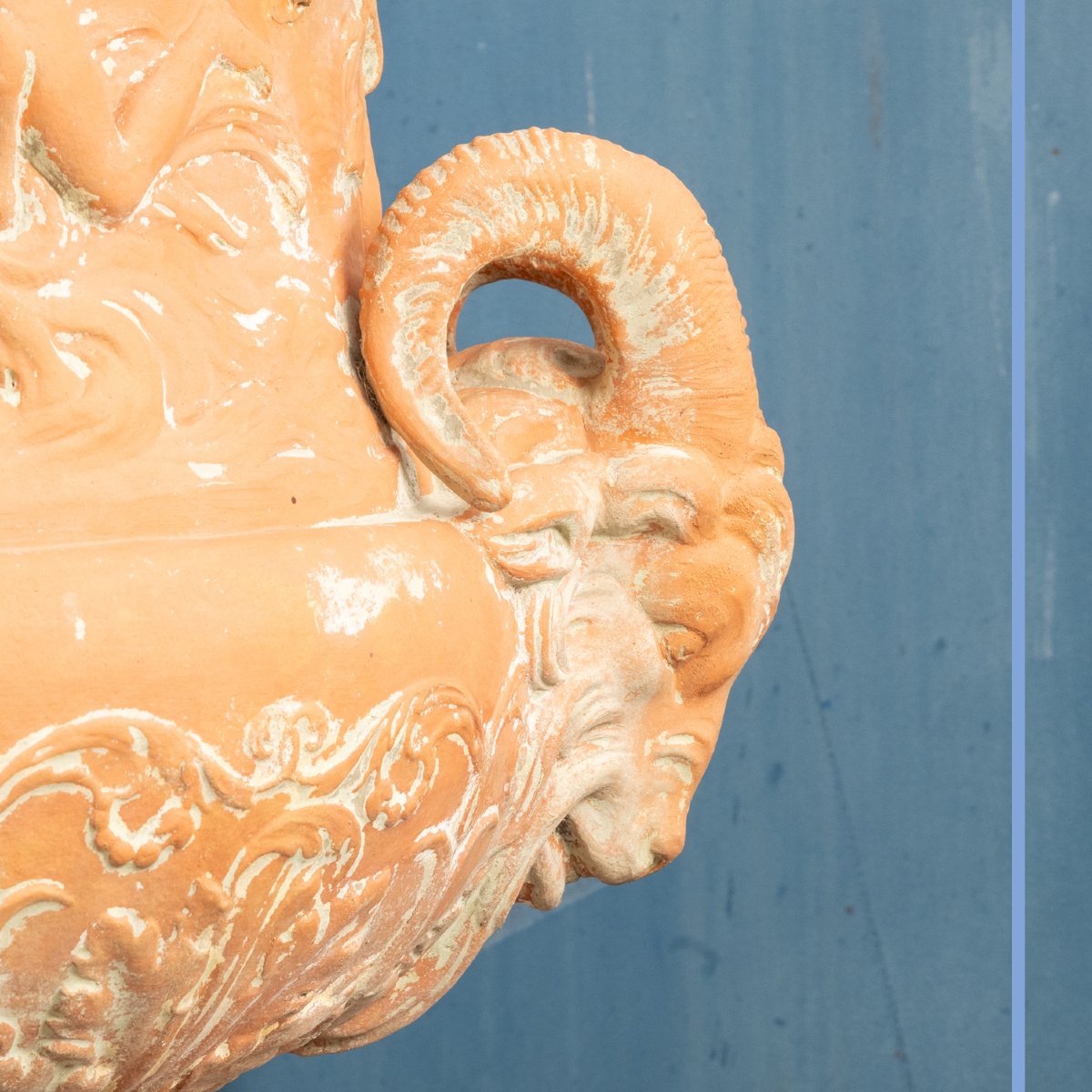 Pair Of Large Ornamental Terra Cotta Medicis Vases, Late 19th-photo-8