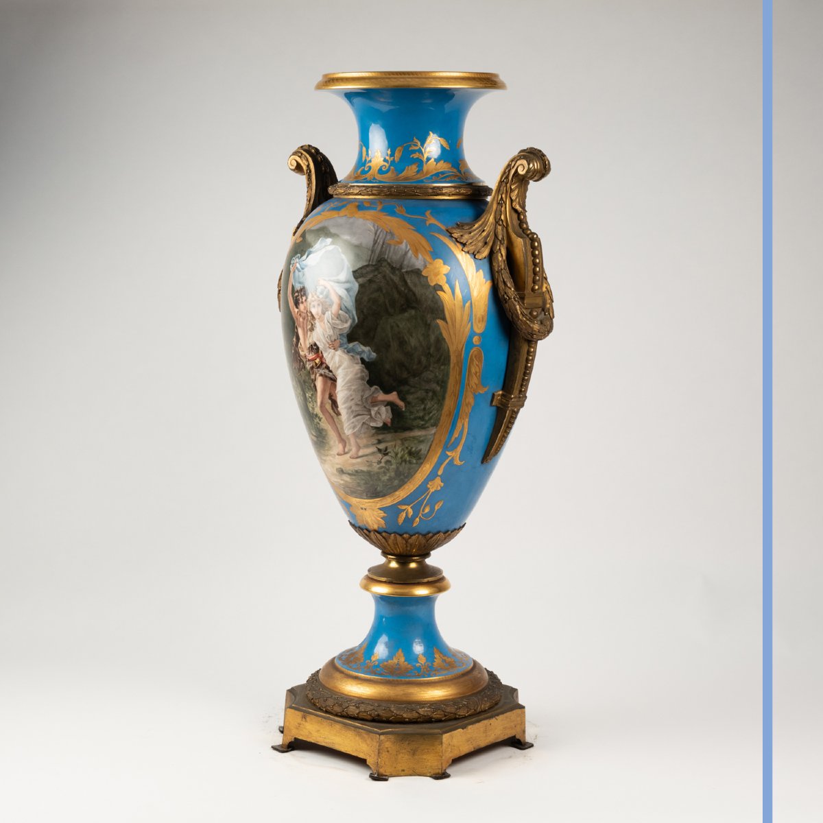 In The Style Of The Manufacture De Sèvres, Porcelain And Gilt Bronze Vase, 19th Century-photo-2