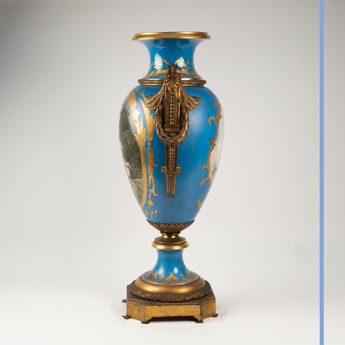 In The Style Of The Manufacture De Sèvres, Porcelain And Gilt Bronze Vase, 19th Century-photo-3
