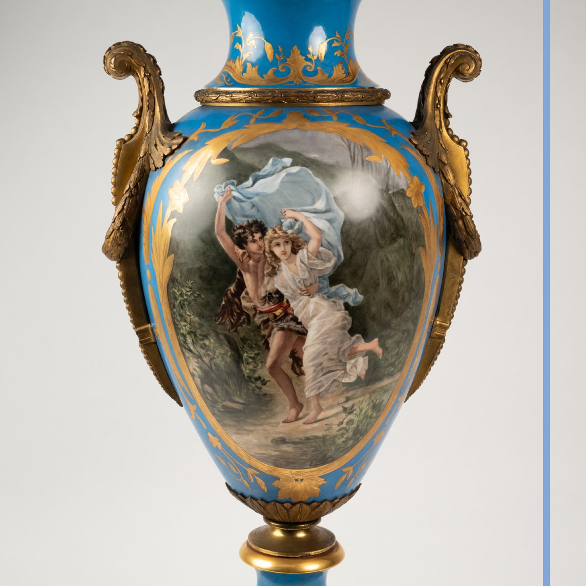 In The Style Of The Manufacture De Sèvres, Porcelain And Gilt Bronze Vase, 19th Century-photo-2