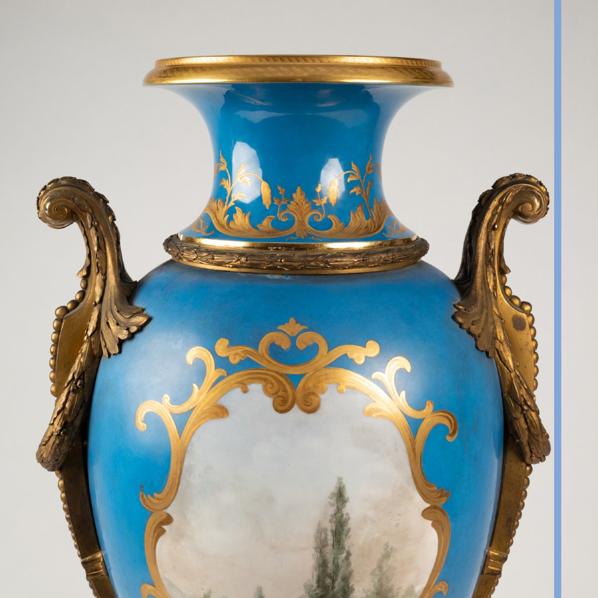 In The Style Of The Manufacture De Sèvres, Porcelain And Gilt Bronze Vase, 19th Century-photo-5