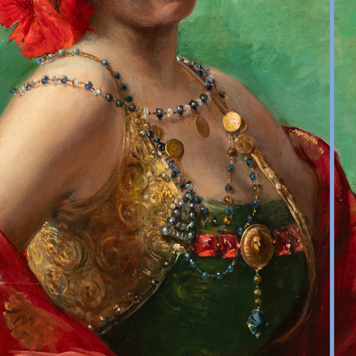 Paul De La Boulaye (1849-1926), Young Woman With Jewelry, Oil On Canvas, 20th Century-photo-3