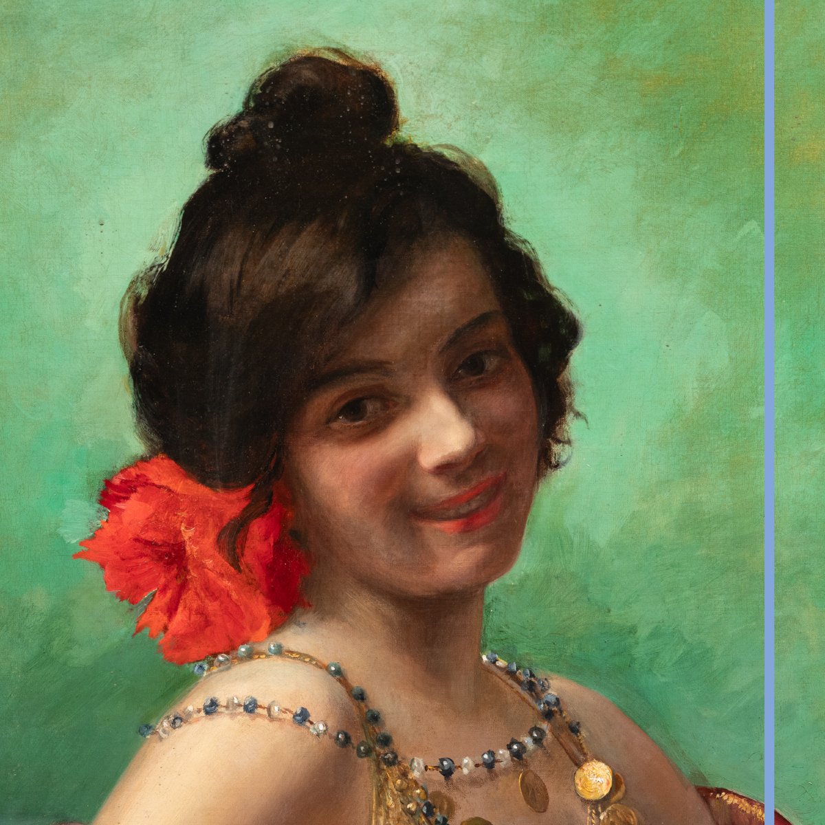 Paul De La Boulaye (1849-1926), Young Woman With Jewelry, Oil On Canvas, 20th Century-photo-4