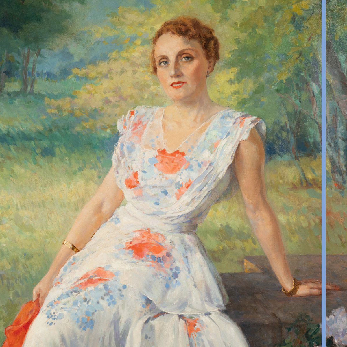 Yves Diey (1892-1984), portrait d'une Comtesse, huiles sur toile, XXe-photo-2