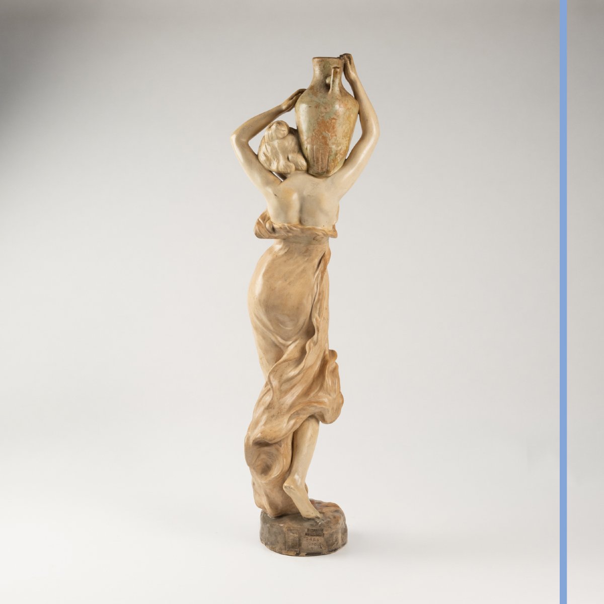 Haniroff (19th–20th Centuries), Goldscheider Workshop, Young Woman, Painted Plaster, 20th Century-photo-4