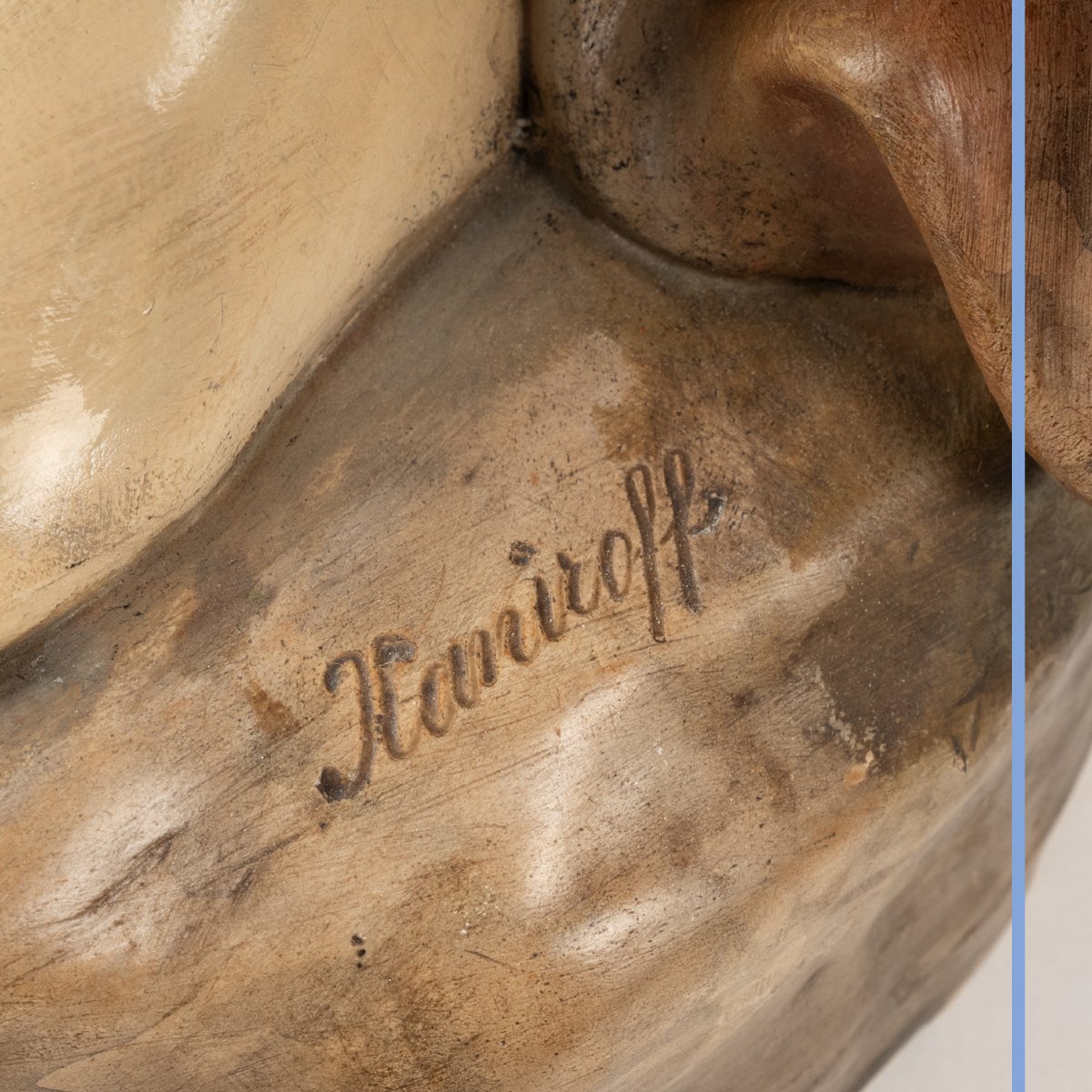Haniroff (19th–20th Centuries), Goldscheider Workshop, Young Woman, Painted Plaster, 20th Century-photo-3