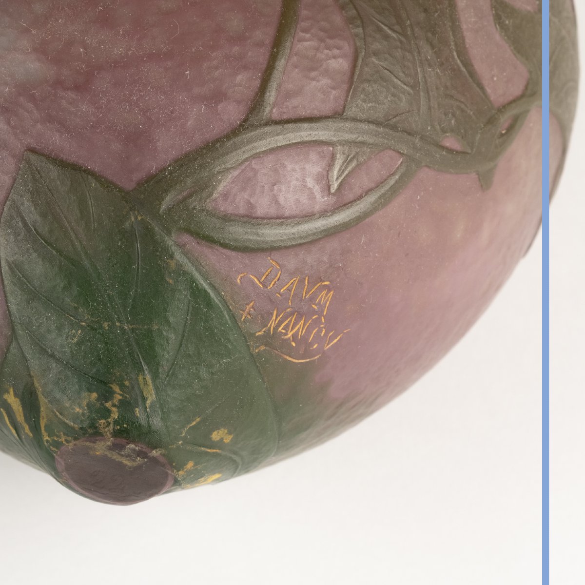Daum Nancy, Multi-layered Glass Vase, Brass, And Patinated Copper, 19th-photo-2
