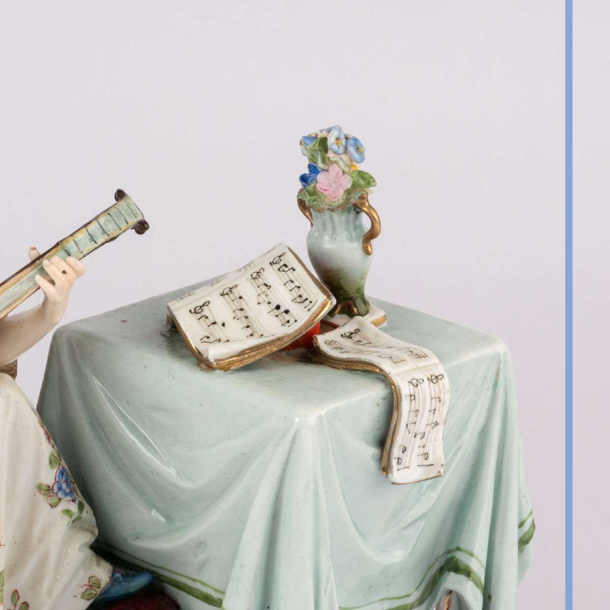 Dans le goût de la Manufacture de Meissen, la Musicienne, porcelaine, XIXe-photo-3