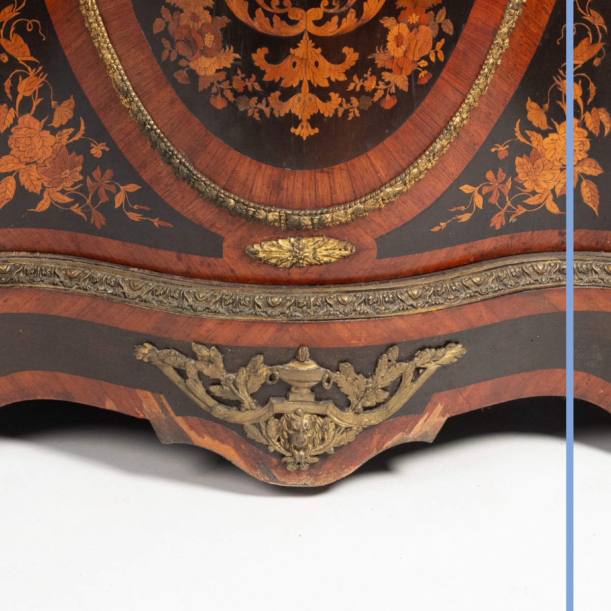 19th-century Cabinet (hauteur d'Appui) In Precious Wood Marquetry And Gilt Bronze.-photo-8