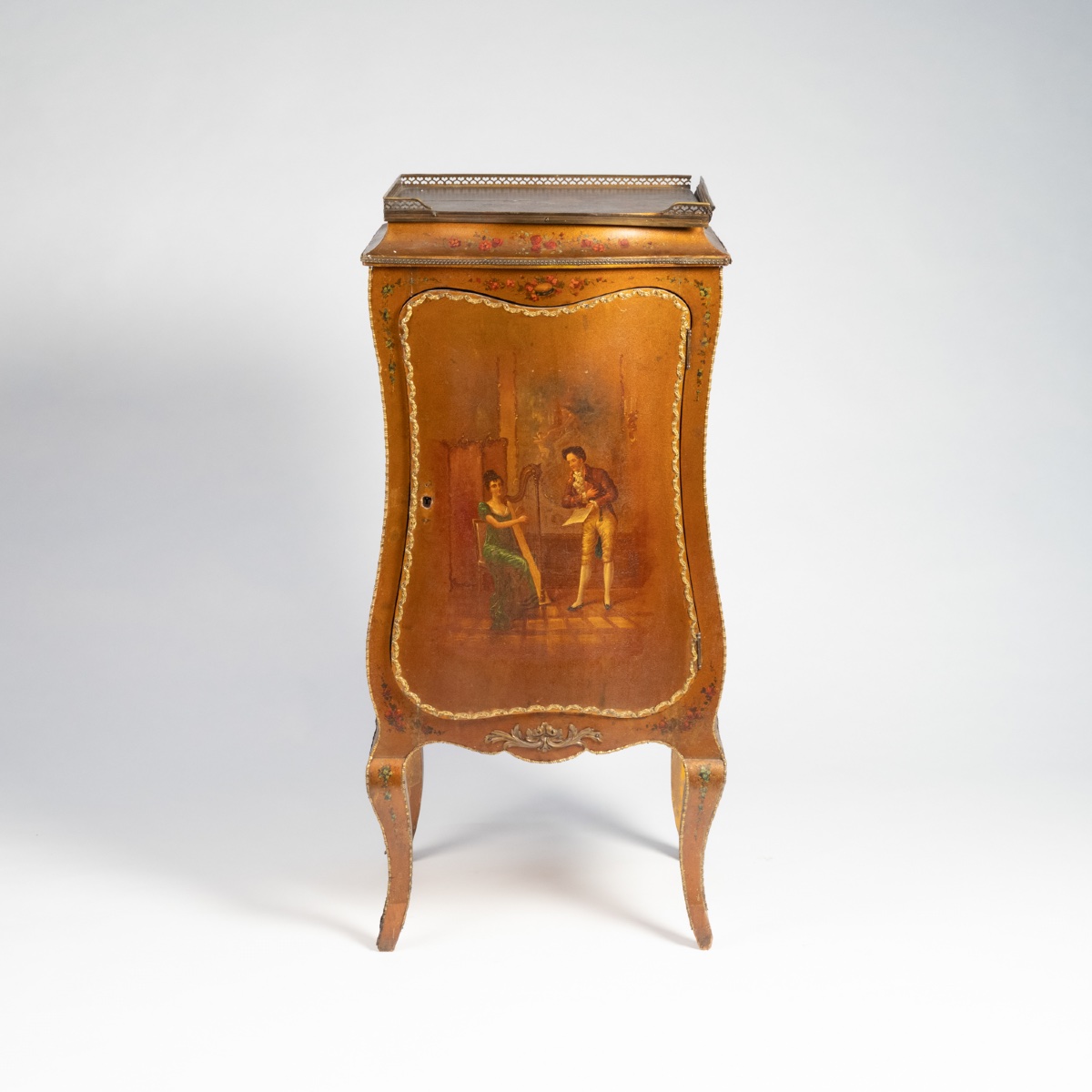 19th-century Louis XV-style Varnished Wooden Cabinet By Martin 