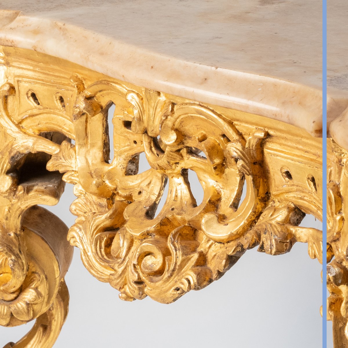 Louis XV Style Center Table In Wood And Gilded Stucco, XIXth-photo-3