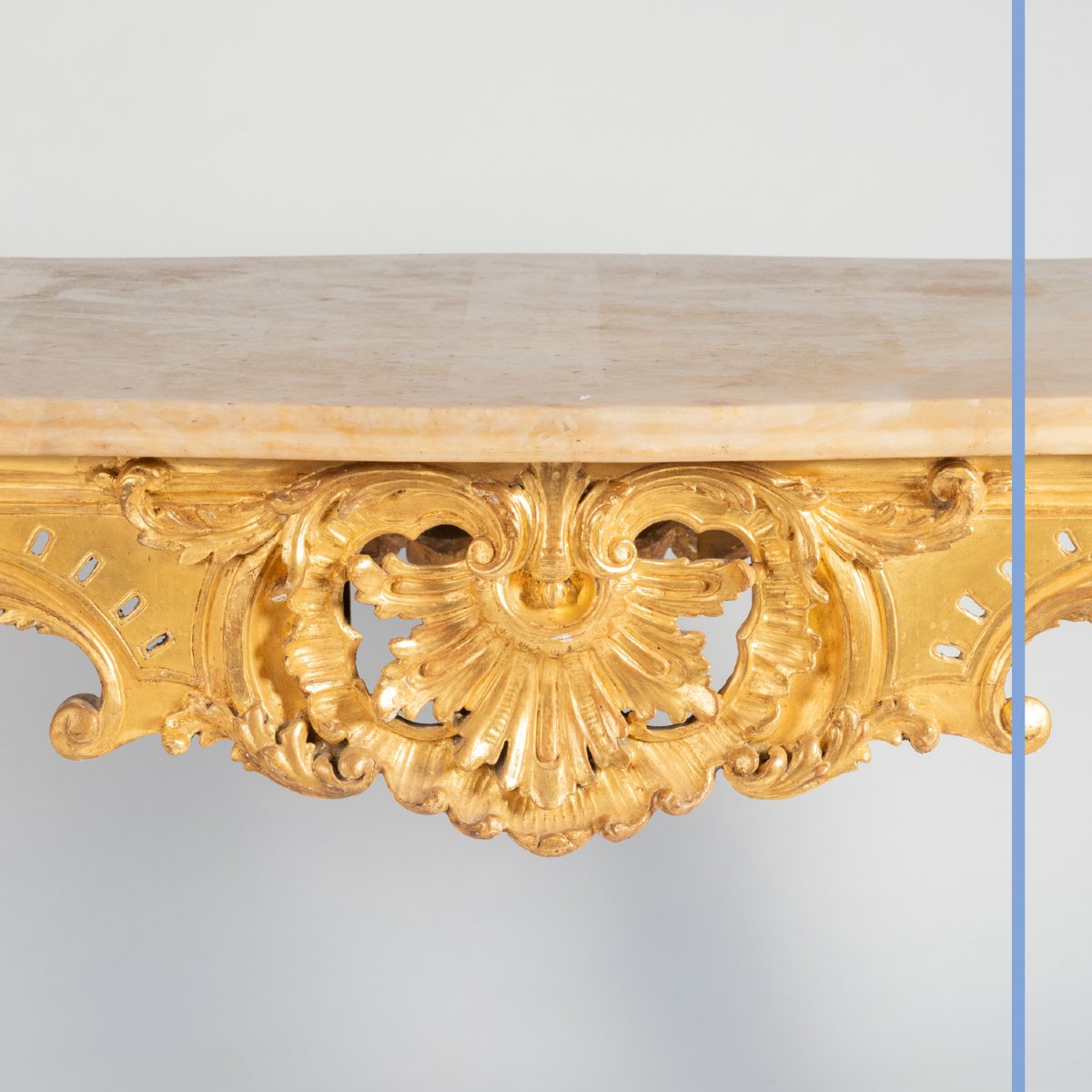 Louis XV Style Center Table In Wood And Gilded Stucco, XIXth-photo-4