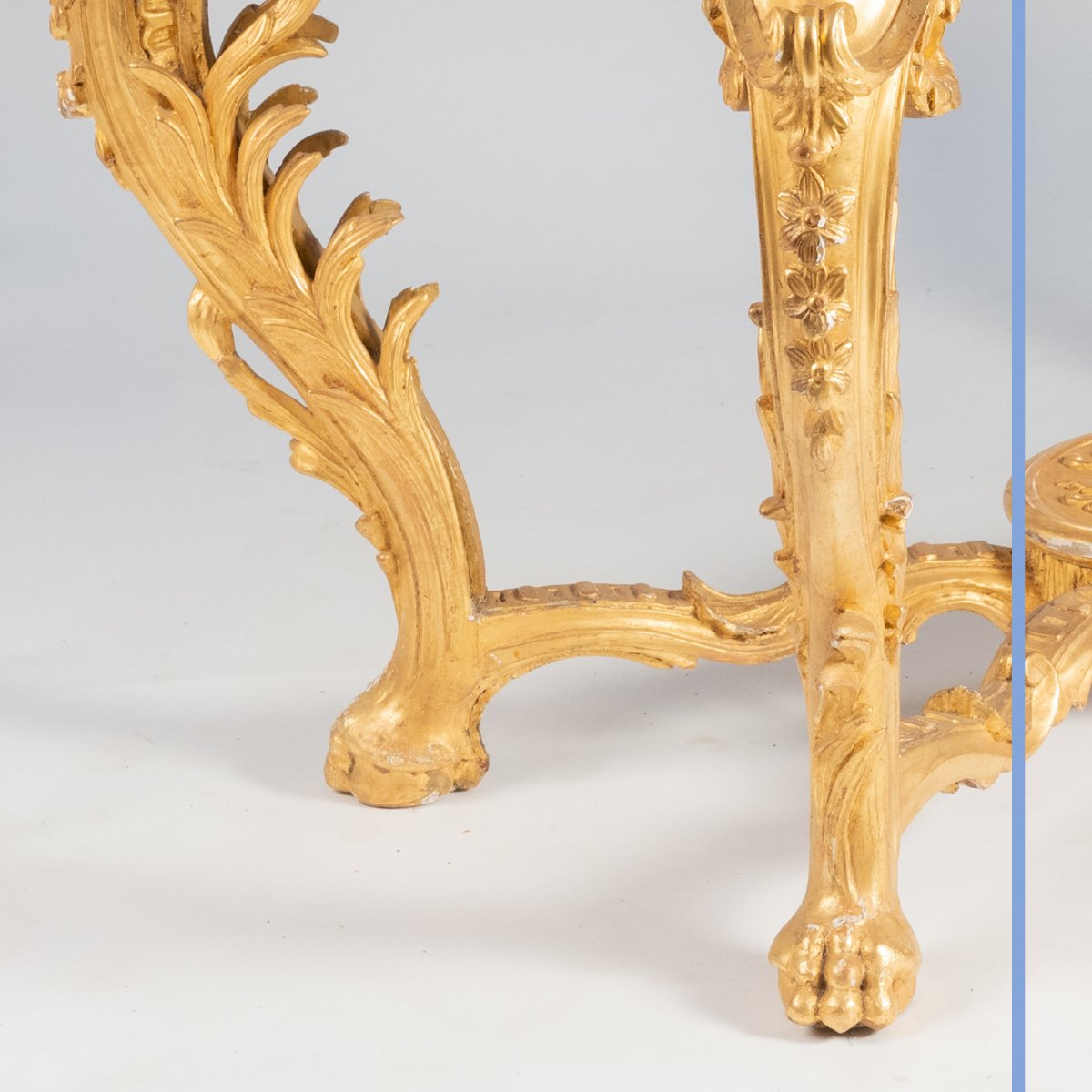 Louis XV Style Center Table In Wood And Gilded Stucco, XIXth-photo-6