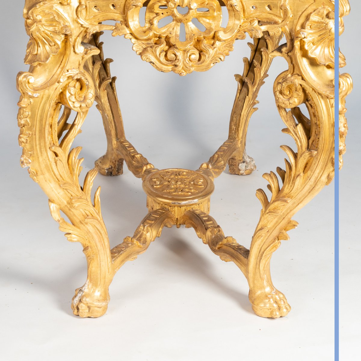 Louis XV Style Center Table In Wood And Gilded Stucco, XIXth-photo-7