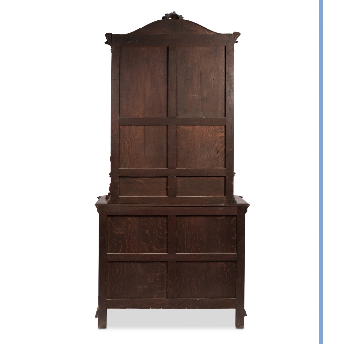Carved Oak Liège-style Louis XV Two-part Glazed Sideboard, XIXth-photo-4